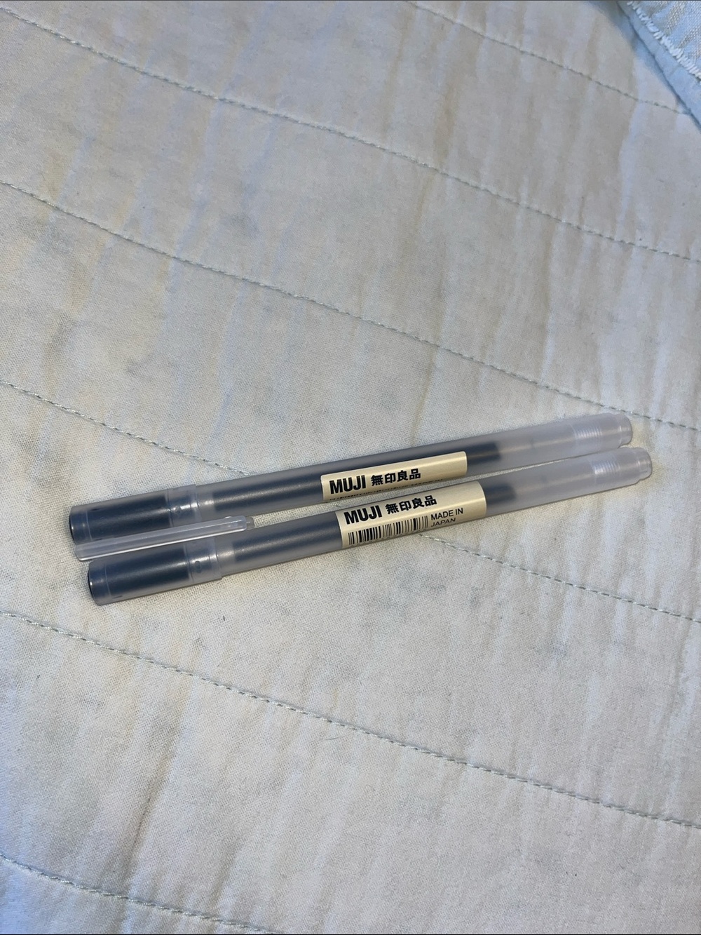Muji Black & Clear Minimalist Gel Pens - Pair